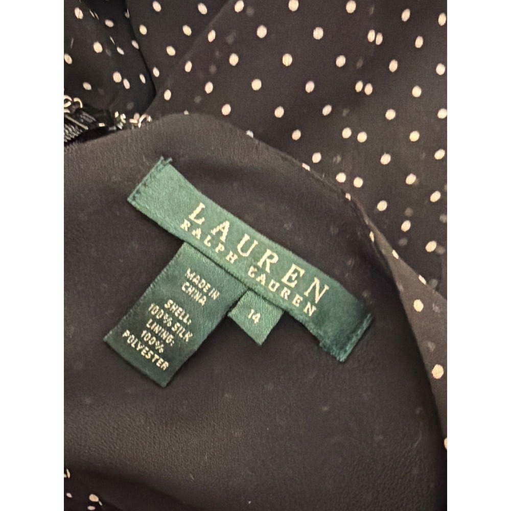 Vintage Lauren Ralph Lauren Silk Maxi Skirt Polka Dot Ruffle Chic Parisian - Picture 3 of 3